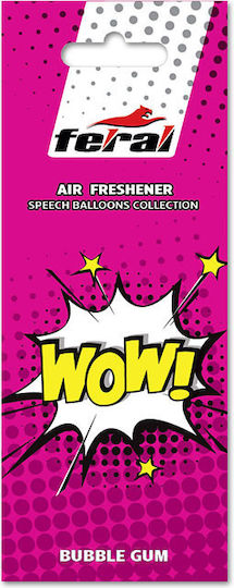 Feral Car Air Freshener Tab Pendand Speech Collection Bubble Gum 3pcs
