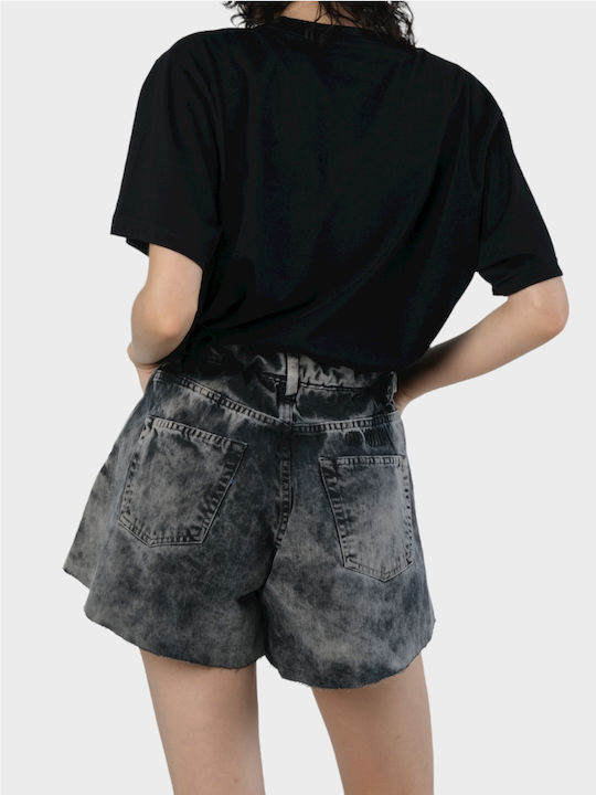 No Thinkin Penelope Rec Women's Jean High-waisted Shorts Black