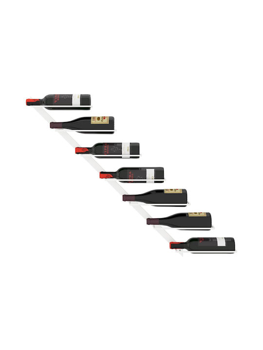 vidaXL Wall Mounted Metallic Wine Rack for 7 Bottles White 88x8x72cm