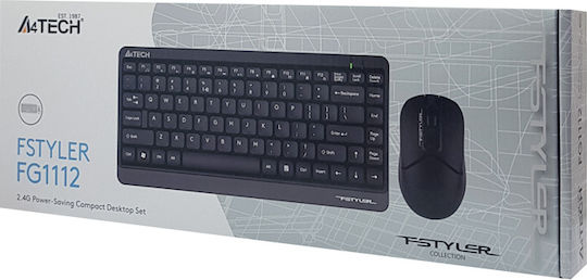 A4Tech Fstyler Combo FG1112 Wireless Keyboard & Mouse Set Greek
