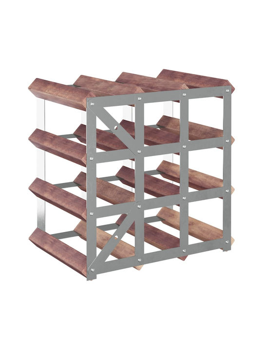 vidaXL Tischplatte Flaschenhalter Hölzernes für 12 Flaschen Braun 32.5x22.5x32.5εκ.