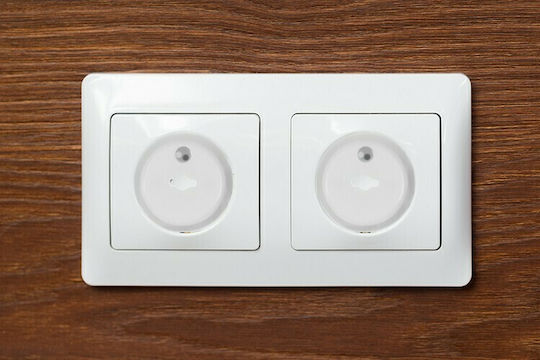 Ruhhy Socket Protective Cover Simple Placement made of Plastic in White Color 2.3x2.3x2.3εκ. 15pcs