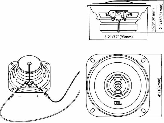 JBL Set Boxe Auto Stage1 41f 4" cu 25W RMS (2 căi)
