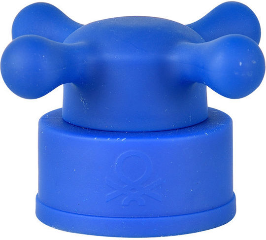 Benetton Glass Water Bottle with Screw Cap Rainbow Blue 500ml