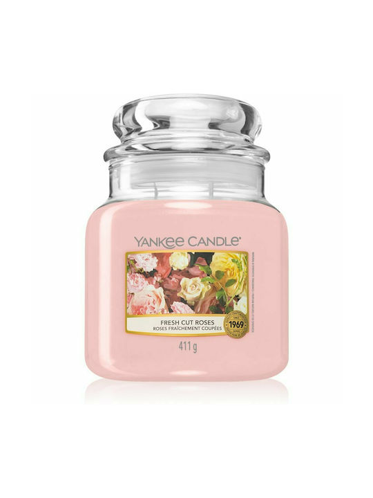 Yankee Candle Αρωματικό Κερί σε Βάζο με Άρωμα Fresh Cut Roses 411gr