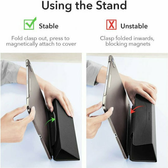 ESR Ascend Flip Cover Δερματίνης / Σιλικόνης Μαύρο (iPad Air 2020/2022)