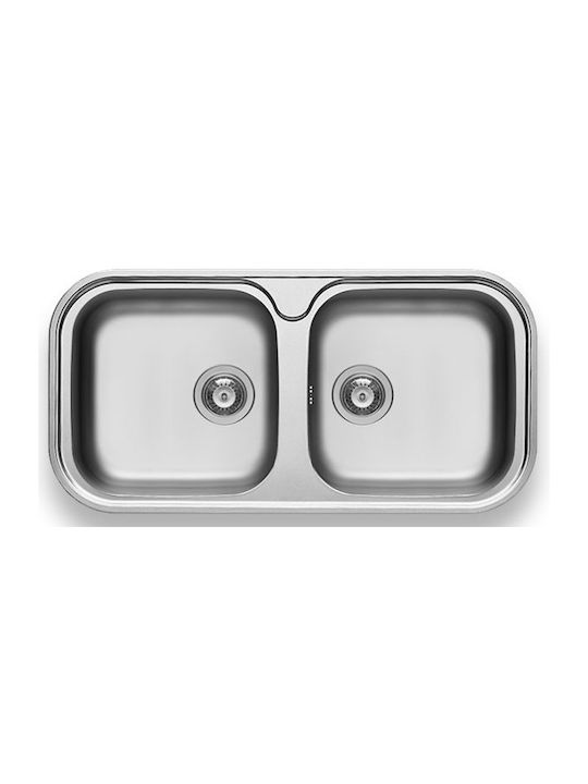 Pyramis Jumbo Twin 2B 108718201 Drop-In Мивка Inox Сатен Ш96xД48см Сребрист