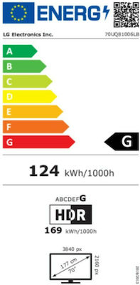 LG Smart Τηλεόραση 70" 4K UHD LED UQ81 HDR (2022) 70UQ81006LB