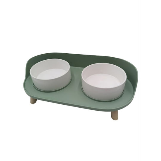 Plastic Food and Water Bowl for Dog 2 x 220ml 38x12cm