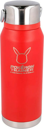 Stor Pokemon Kinderflasche Gefroren Aluminium mit Schraubverschluss Auslaufsicher Rot 505ml
