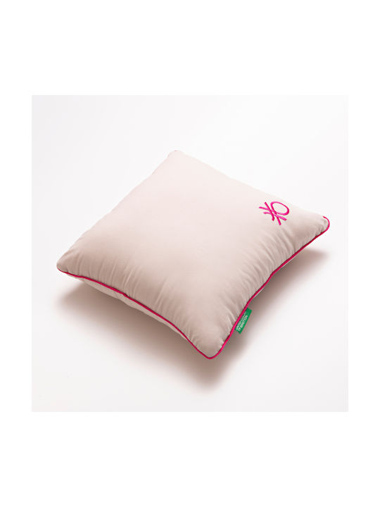 Benetton Μαξιλάρι Καναπέ Tevere από 100% Βαμβάκι Beige 40x40εκ.