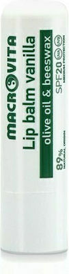 Macrovita Lip Balm Vanilla Olive Oil & BeesWax SPF20 SPF20 4gr