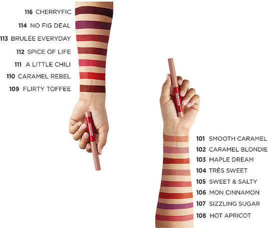 L'Oreal Paris Matte Lip Crayon Pencil Lipstick Matte 110 Caramel 1.3gr