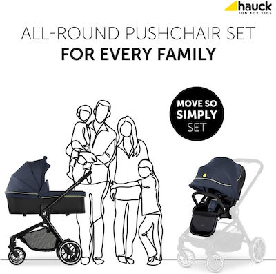 Hauck Move So Simply Reglabil 2 în 1 Cărucior pentru copii Potrivit pentru Nou-născut Dark Navy Neon