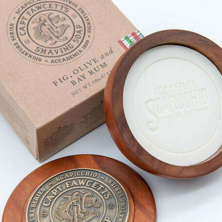 Captain Fawcett's Scapicchios Fig Olive And Bay Rum Shaving Soap 110gr