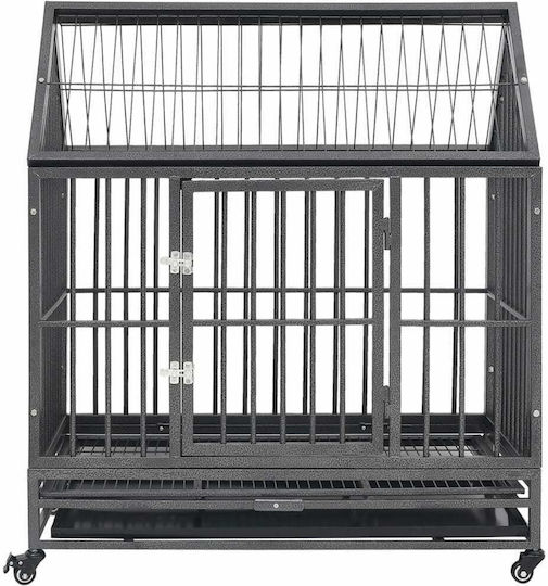 vidaXL Dog Wire Crate Steel 92x62x106cm