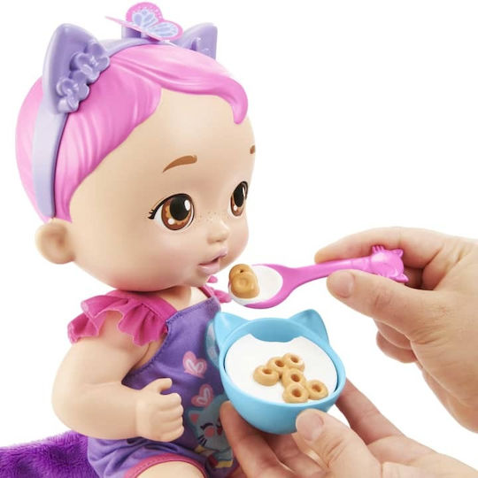 Mattel My Garden Baby Μωρό Κούκλα Snack & Snuggle Kitten για 2+ Ετών 32 εκ.