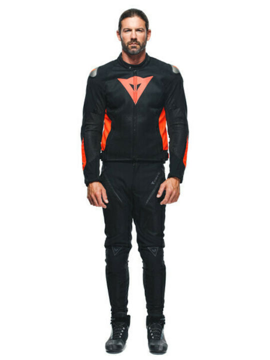 Dainese Energyca Air Tex Ανδρικό Μπουφάν Μηχανής 4 Εποχών Black/Fluo Red