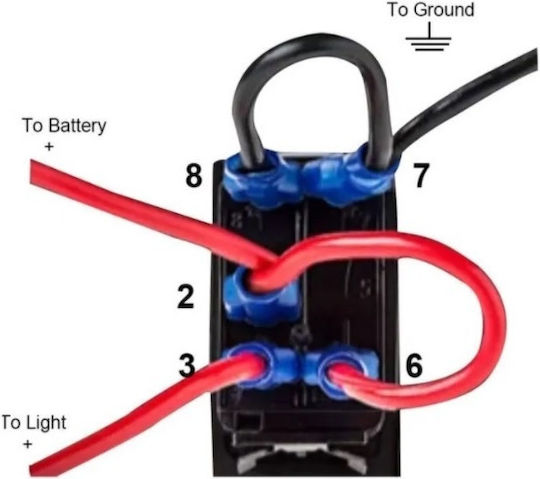 Διακόπτης Φώτων Αυτοκινήτου 12V-24V Μπλε