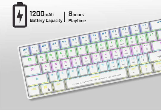 Armaggeddon MBA 61R Starling Wireless Gaming Mechanical Keyboard 60% with Outemu Blue switches and RGB lighting (English US) White
