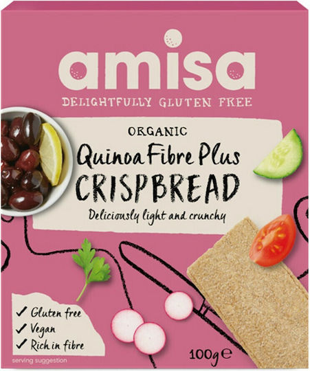 amisa Organic Crackers with Quinoa Fiber Plus Gluten Free 100gr