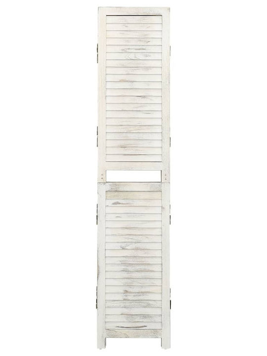 vidaXL Dekorativer Raumteiler Hölzernes mit 4 Paneelen White 140x165cm