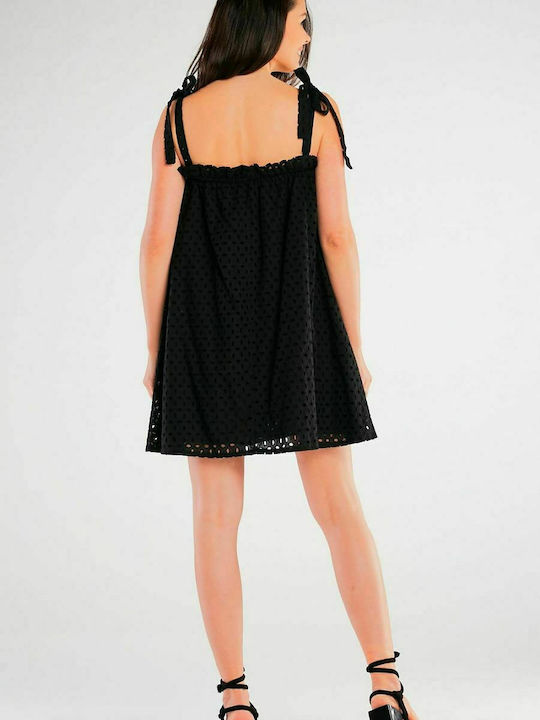 Awama Summer Mini Dress Black