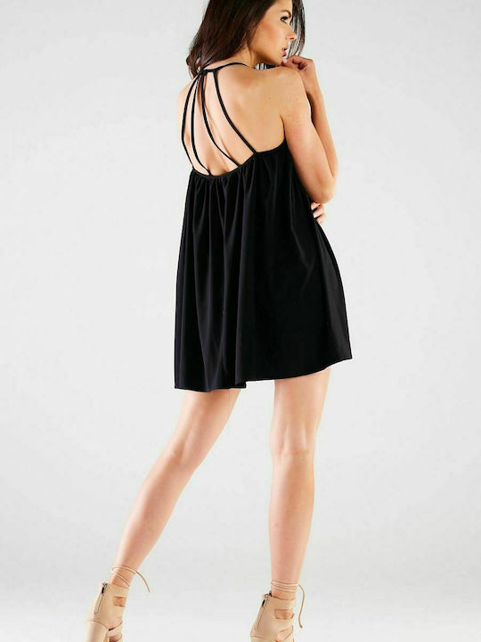 Awama Summer Mini Dress Black