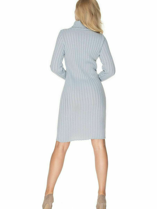 PeeKaBoo Mini Dress Knitted Turtleneck Gray