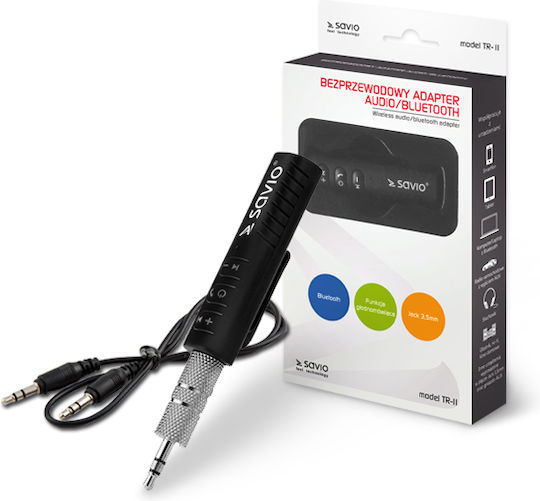 Savio Bluetooth Автомобил SAVTR-11B за Аудиосистемата (AUX / Аудиоприемник / USB порт за зареждане)