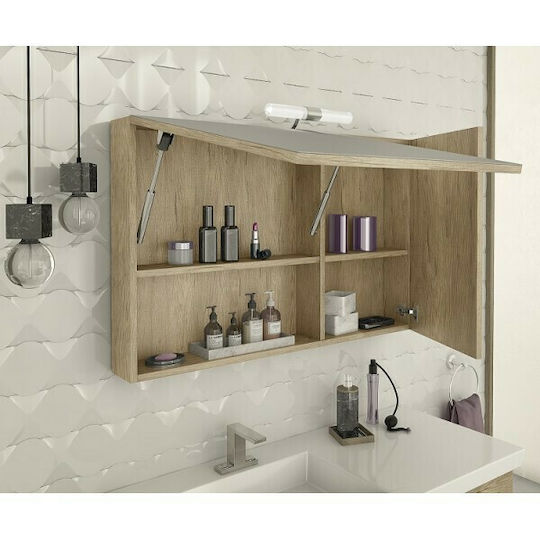 Drop Luxus 85 Πάγκος με Νιπτήρα & Καθρέπτη Μ80xΒ40xΥ50cm PL Wood