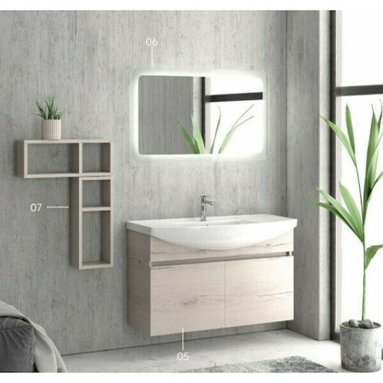 Karag Biana 100 Πάγκος με Νιπτήρα Μελαμίνη Μ99xΒ35xΥ67cm Πράσινος