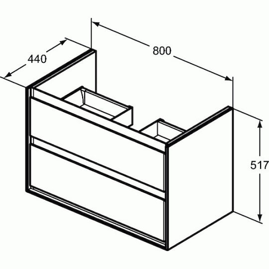 Ideal Standard Connect Air 80 Πάγκος με Νιπτήρα Μ80xΒ44xΥ52cm Γκρι