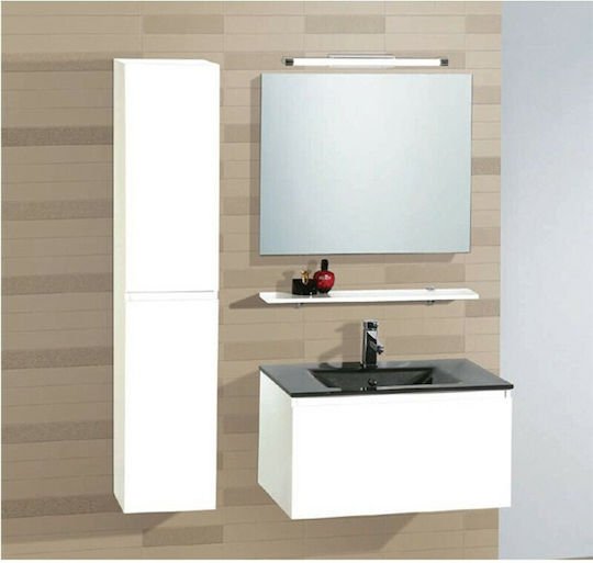 Pro Bagno Timaia 907B Countertop with Sink & Mirror with Light L75xW42xH46cm White