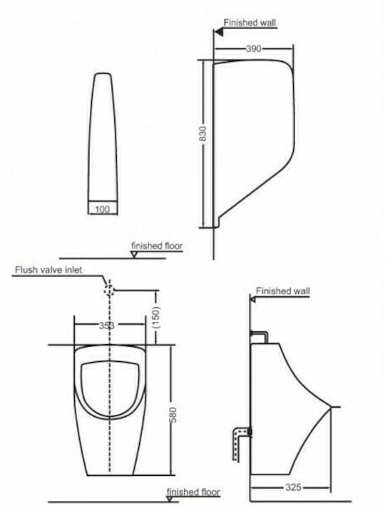 Huida Pi-pi Urinal White