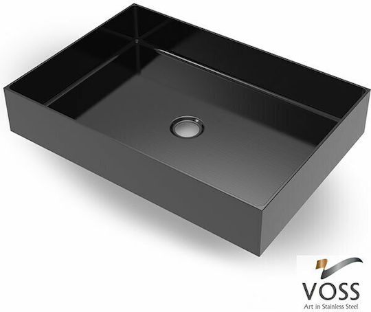 Voss Aldo Deasupra Blatului Chiuvetă Inox 55x38x10cm Black Brushed