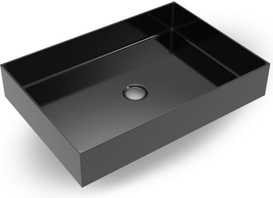 Voss Aldo Deasupra Blatului Chiuvetă Inox 55x38x10cm Black Brushed