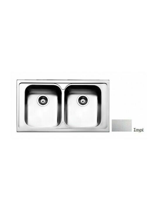 Apell Venezia 8330 8330-112 Drop-In Sink Inox Matte W86xD50cm Silver