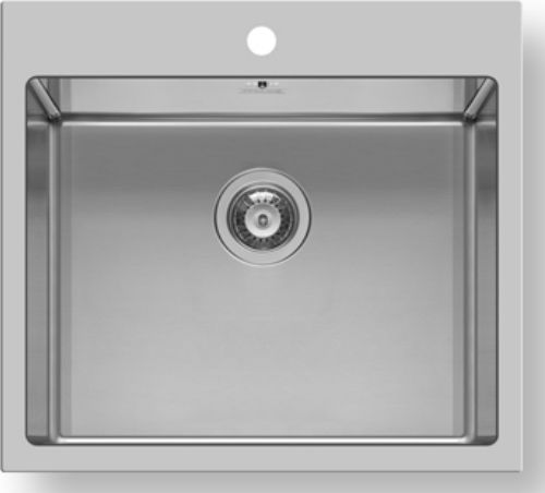Pyramis Istros 1B Ισόπεδος Νεροχύτης Inox Brushed Μ55xΠ51cm Ασημί