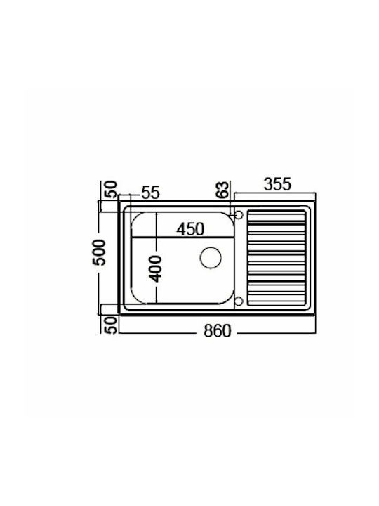 Apell Anniversario 8110 Ένθετος Νεροχύτης Inox Σαγρέ Μ86xΠ50cm Ασημί