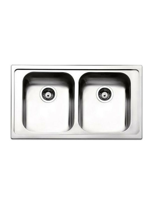 Apell Venezia 8330 8330-110 Drop-In Sink Inox Satin W86xD50cm Silver