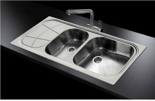 Foster Big Bowl Right-handed Drop-In Inox Μ116xΠ50cm Silver Foster Big Bowl Right-handed Drop-In Inox Μ116xΠ50cm Silver