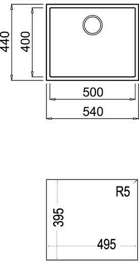 Teka SQUARE 50.40 TG Υποκαθήμενος Νεροχύτης από Συνθετικό Γρανίτη Μ54xΠ44cm Bright Cream