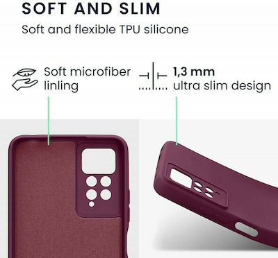 KWmobile Rubber Coperta din spate Silicon Bordeaux Purple (Redmi Note 11 Pro) 57919.187