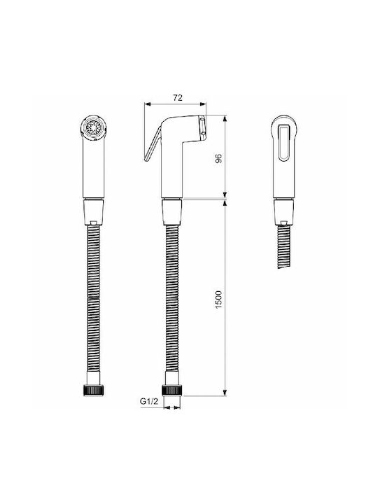 Ideal Standard Idealspray Wall Mounted Bidet Set Silver