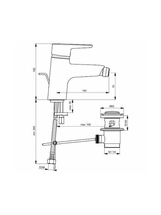 Ideal Standard Connect Bidet Faucet Silver
