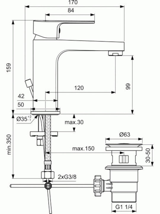 Ideal Standard Cerafine D Миксер Смесител за мивка