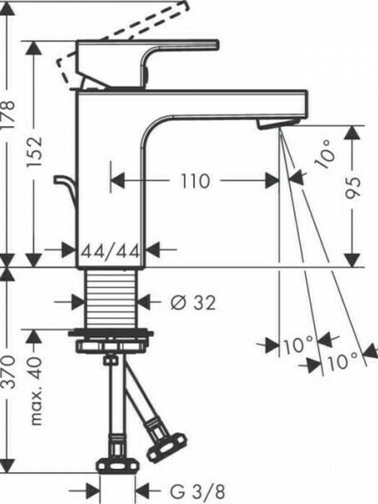 Hansgrohe Vernis Shape 100 Миксер Смесител за мивка Matt Black