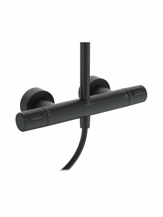 Ideal Standard Ceratherm T25 Shower Column with Bathtub Mixer 112cm Black