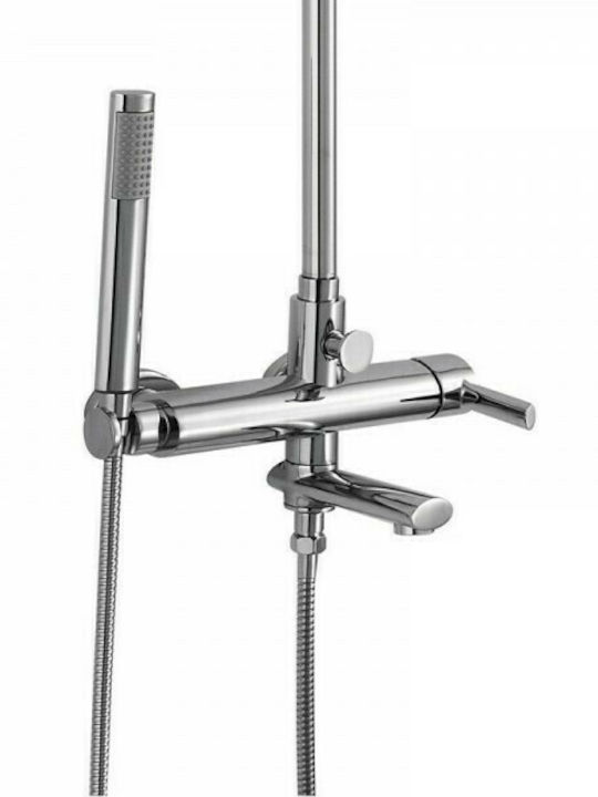 Karag Sinar Shower Column with Bathtub Mixer 90cm Silver